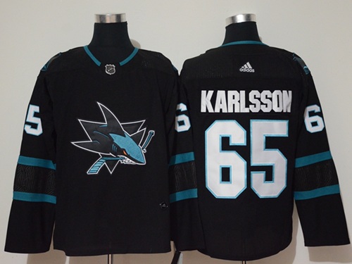 Adidas Men San Jose Sharks #65 Erik Karlsson Black Alternate Authentic Stitched NHL Jersey